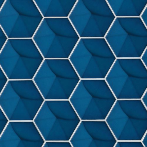 Hedron 4" x 5" Wall Tile in Electric Blue