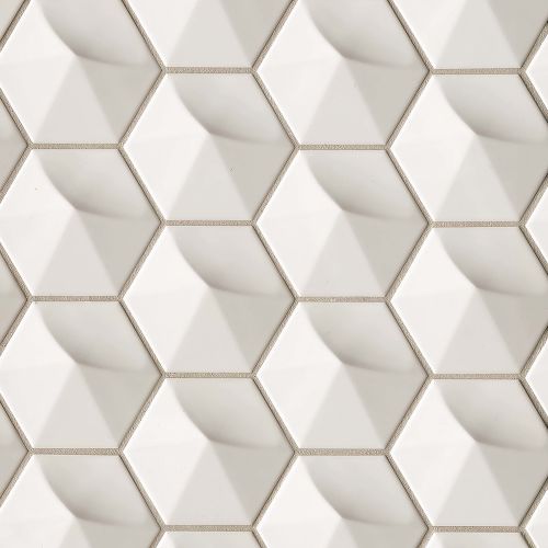 Hedron 4" x 5" Wall Tile in Fog