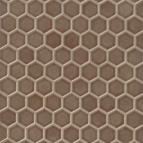 Provincetown 1-11/16" x 1-1/2" Floor & Wall Mosaic in Brewster Brown