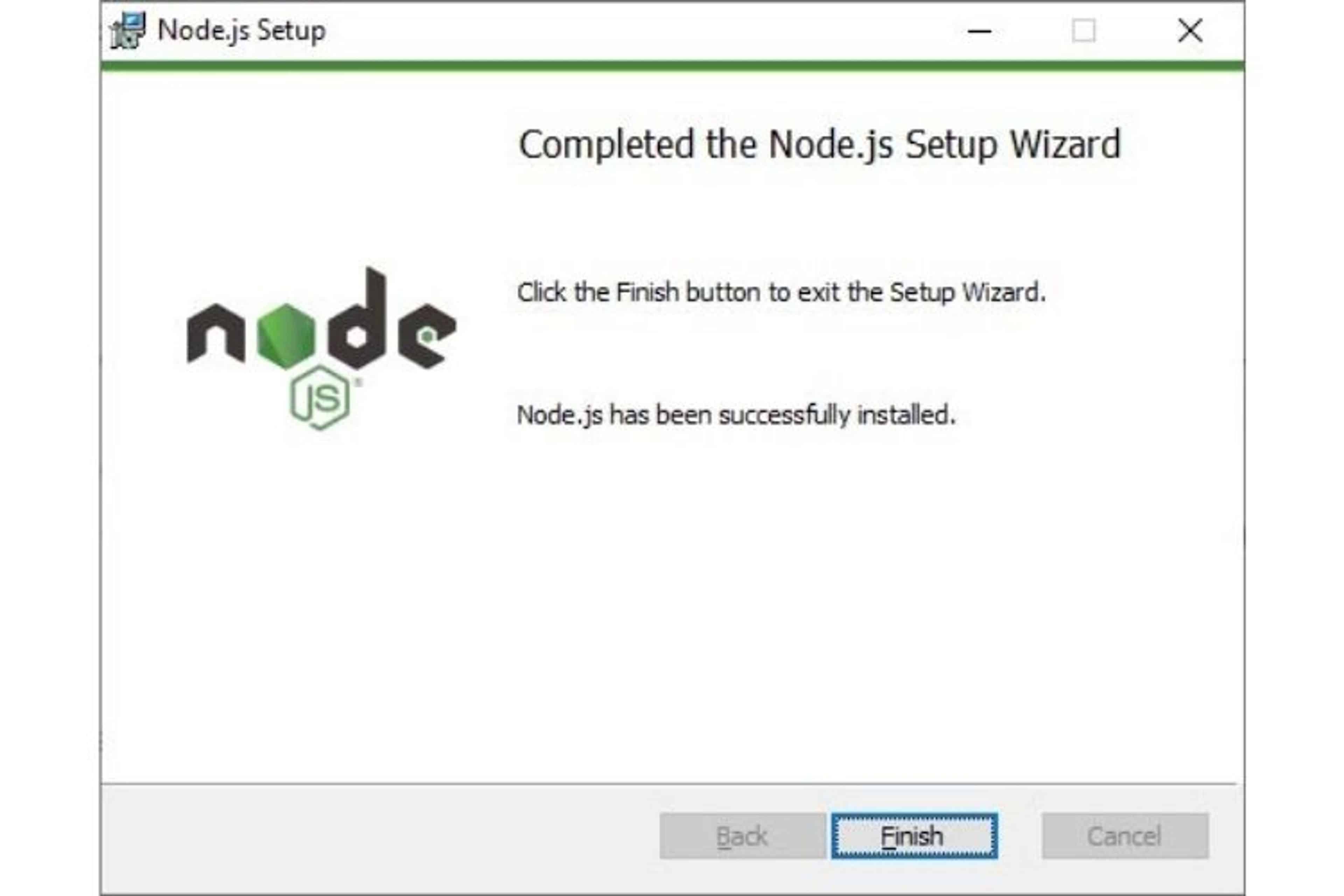 Installation node.js sur windows
