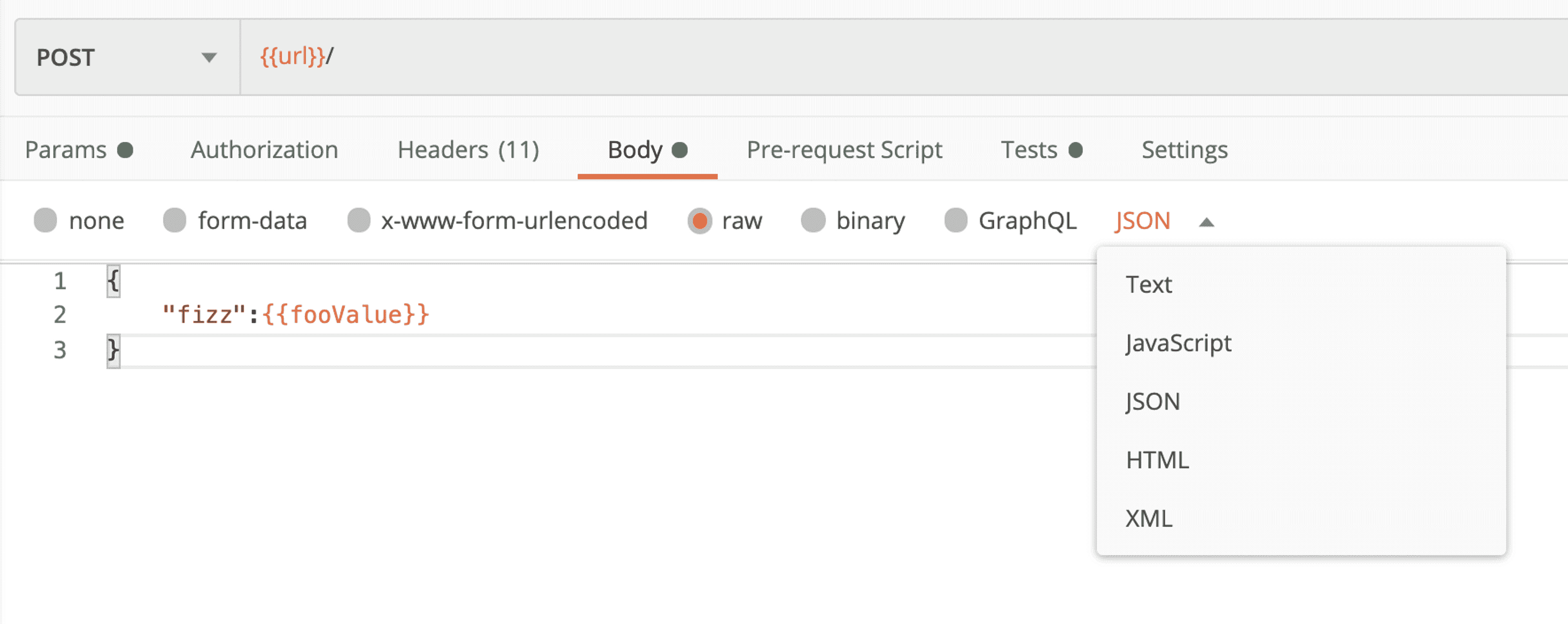 Le body d'une requête http sur Postman peut facilement être rempli avec différent types de données, comme du json, du xml ou du javascript par exemple