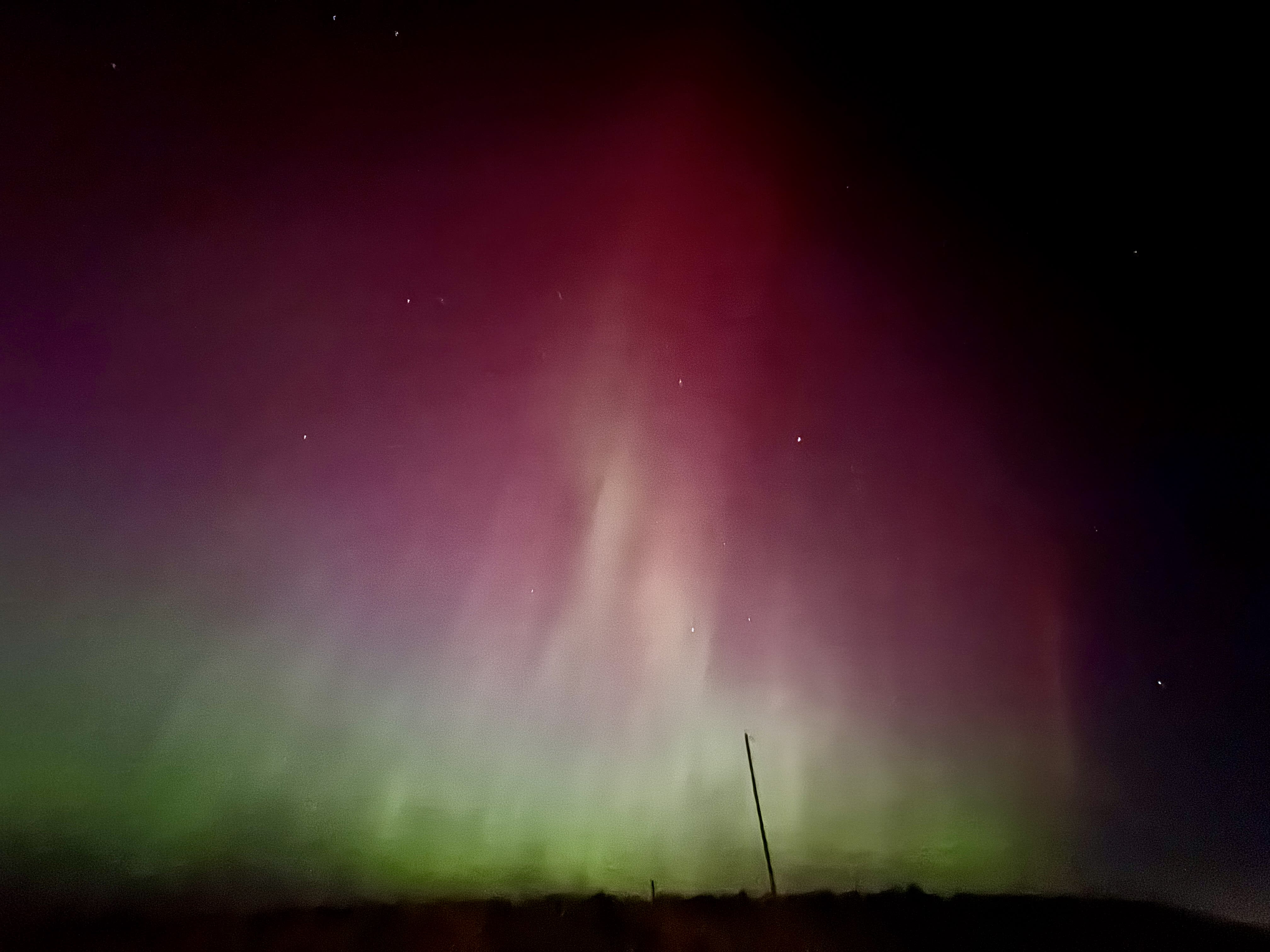 Aurora borealis seen in the northern sky of Colorado