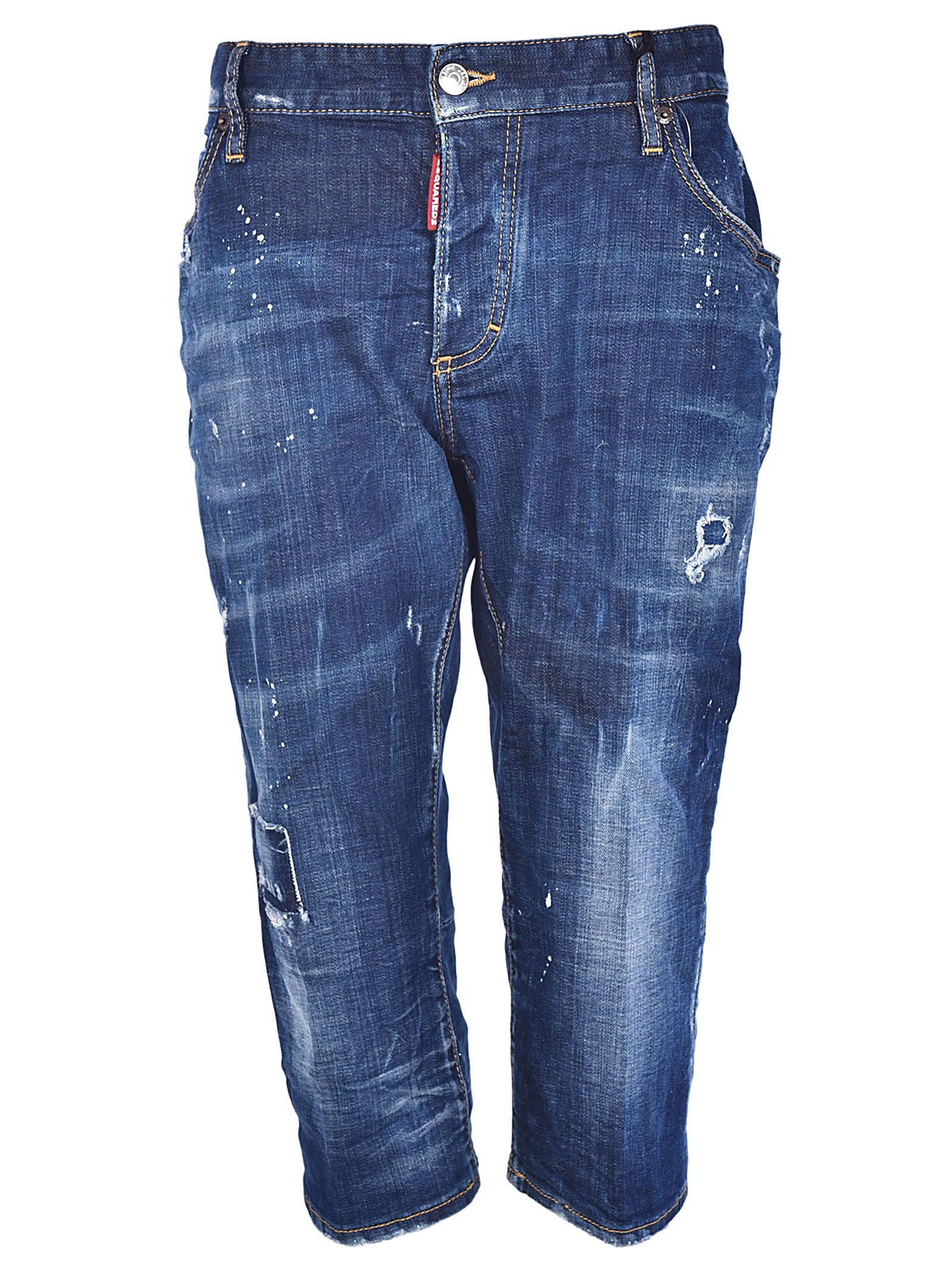 slouch pedal pusher jeans in blu