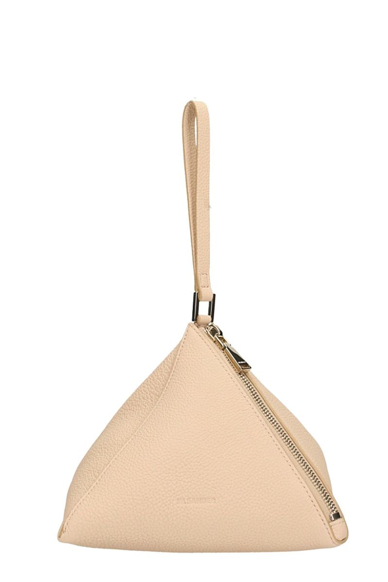 jil sander 3angle clutch bag in pink leather