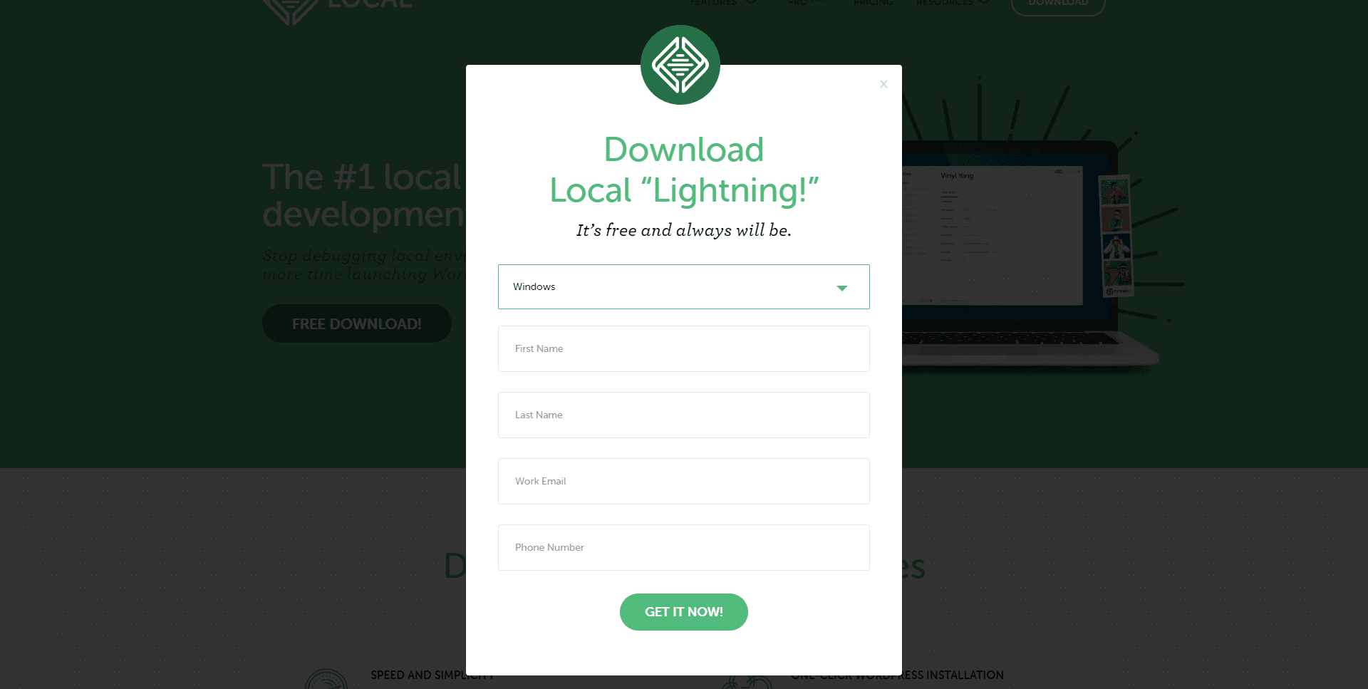 Local Lightning download page