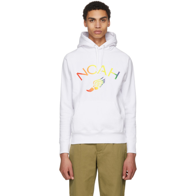 noah nyc白色winged foot logo连帽衫