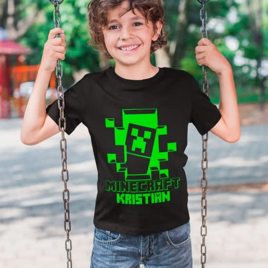 MINECRAFT strygemærke med navn MINECRAFT strygemærke med navn