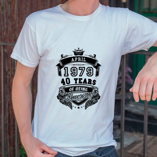 1979 40 years of beeing awesome - personligt strygemærke 1979 40 years of beeing awesome - personligt strygemærke