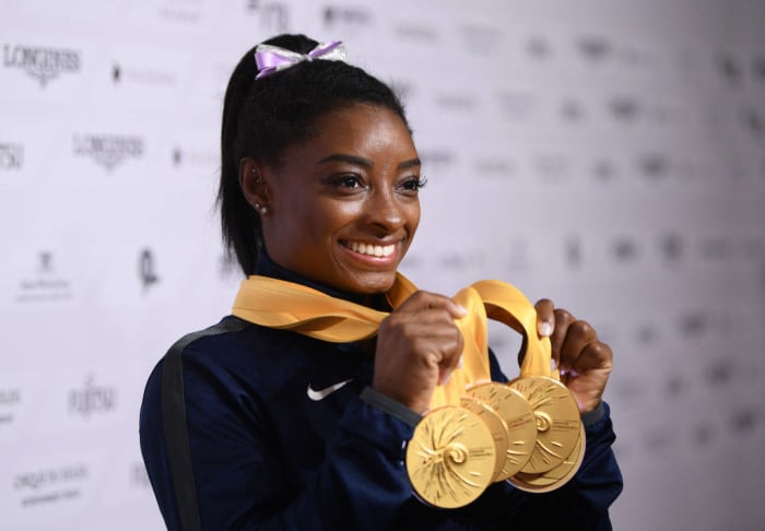 Simone Biles becomes most decorated American gymnast ever