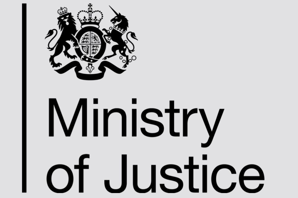 MOJ Ministry of Justice New free legal advice for people facing eviction or repossession Logo AccessiblePRS.jpg