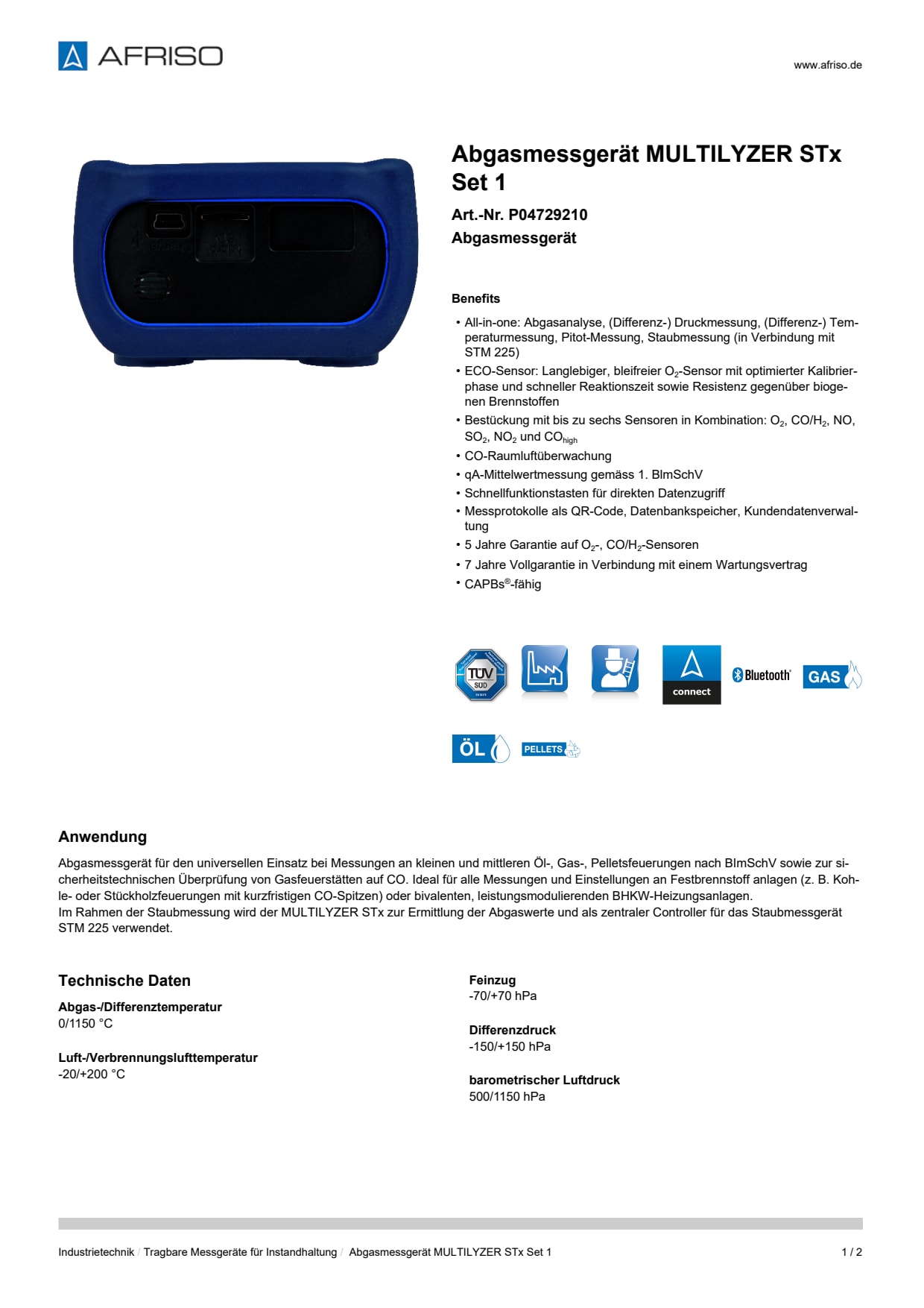 AFRISO_ABGASMESSGERAET-MULTILYZER-STX-SET-1-ABGASMESSGERAET_P04729210_DEU_CHE.PDF