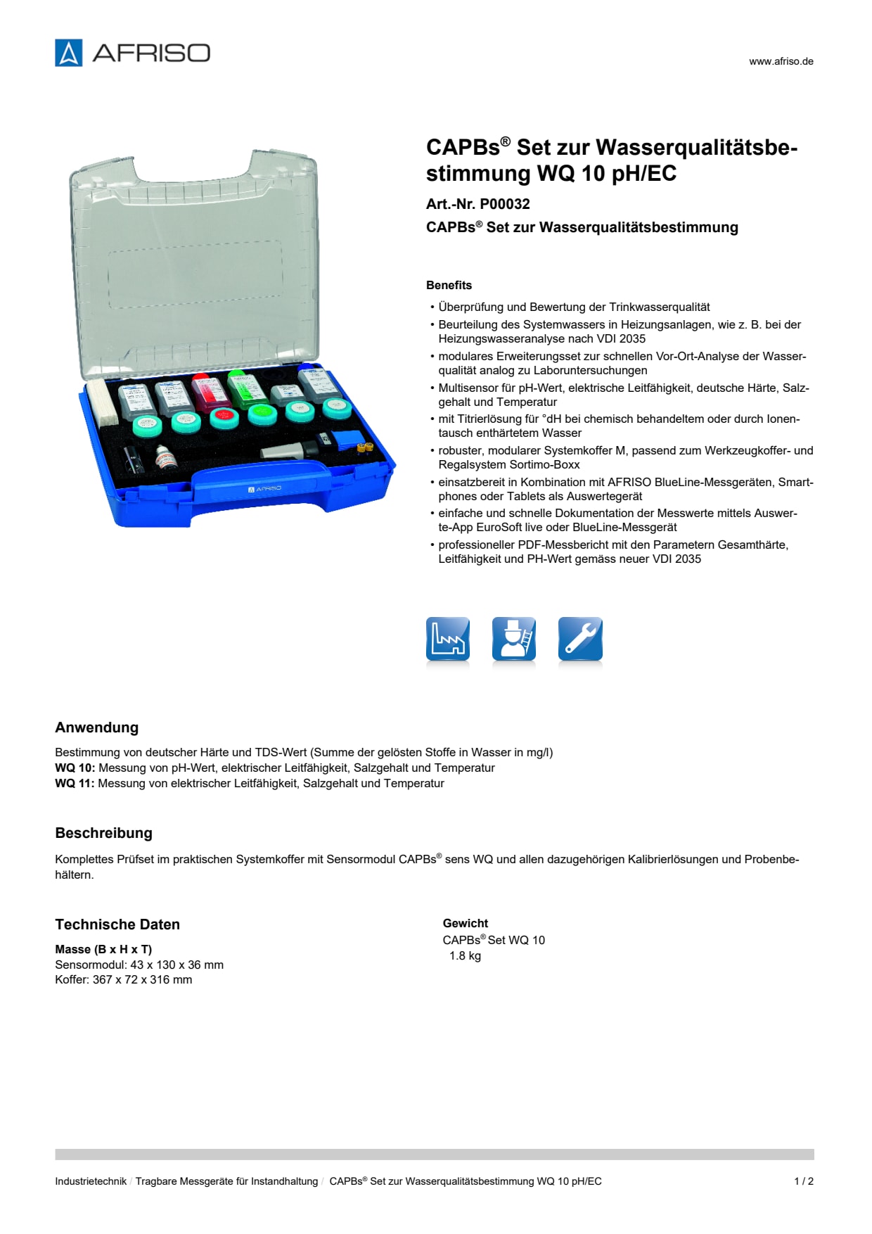 AFRISO_CAPBS--SET-ZUR-WASSERQUALITAETSBESTIMMUNG-WQ-10-PH-EC-CAPBS--SET-ZUR-WASSERQUALI_P00032_DEU_CHE.PDF