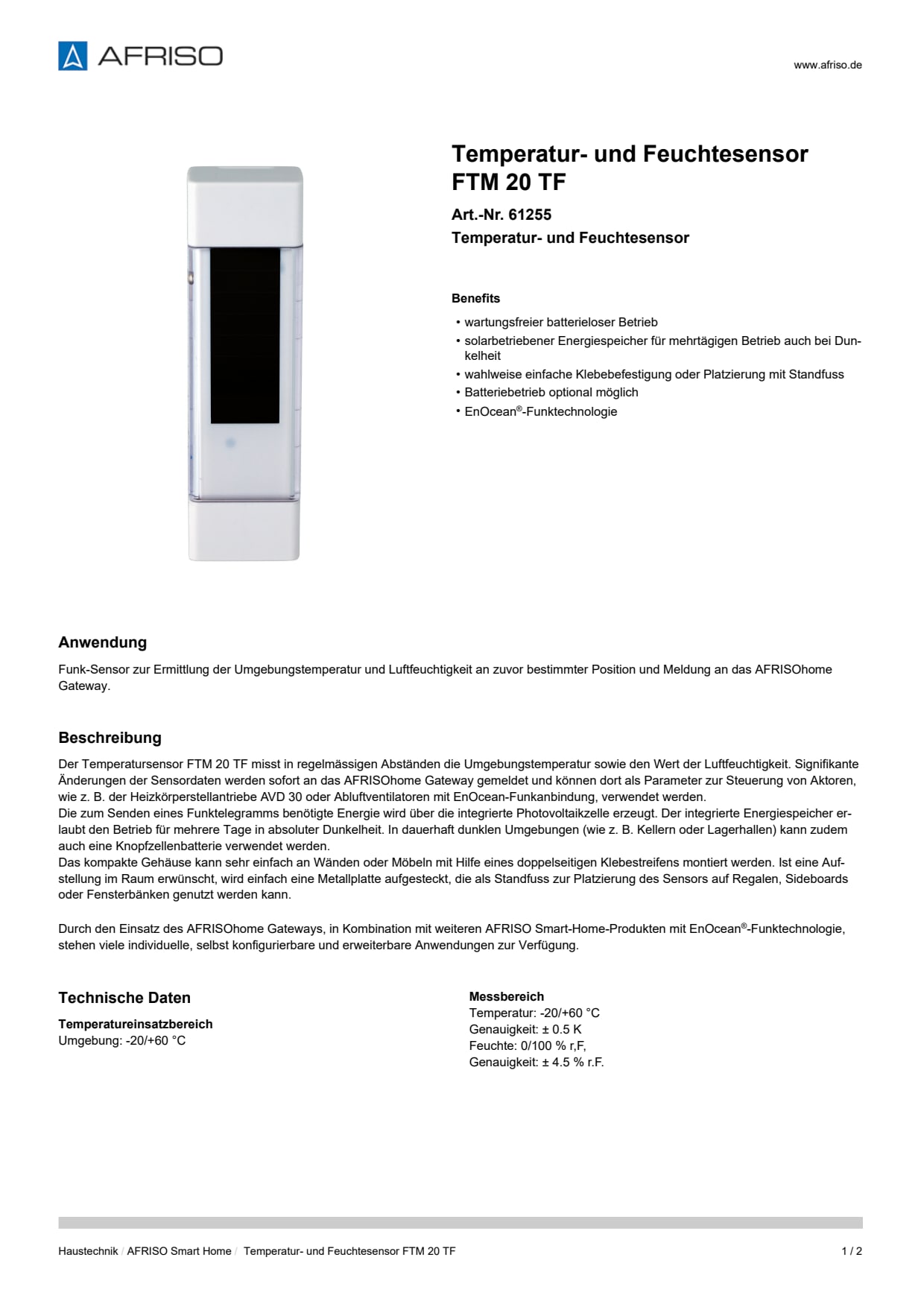 AFRISO_TEMPERATUR--UND-FEUCHTESENSOR-FTM-20-TF-TEMPERATUR--UND-FEUCHTESENSOR_61255_DEU_CHE.PDF