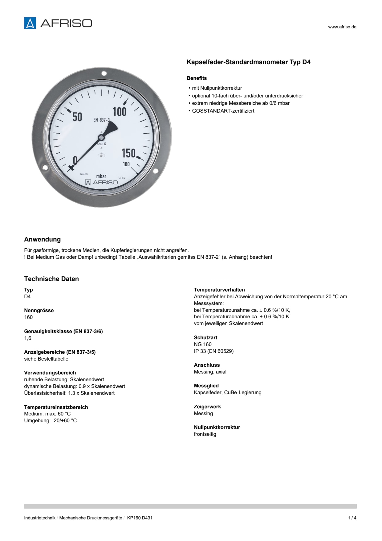 AFRISO_DATENBLATT_KAPSELFEDER-STANDARDMANOMETER-TYP-D4_KP160-D431_P15497_DEU_CHE.PDF