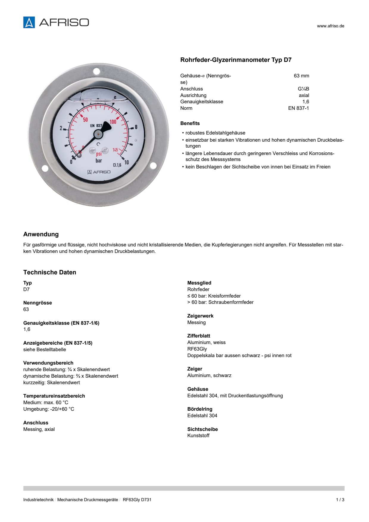 AFRISO_DATENBLATT_ROHRFEDER-GLYZERINMANOMETER-TYP-D7_RF63GLY-D731_P23138_DEU_CHE.PDF