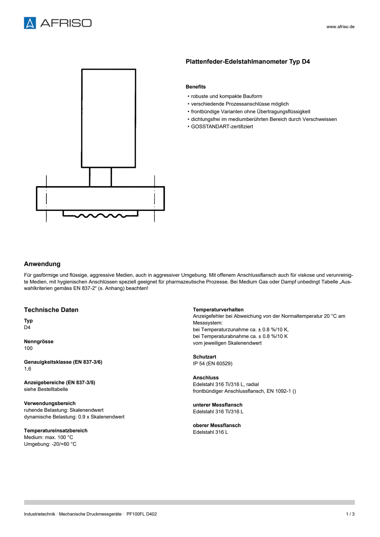 AFRISO_DATENBLATT_PLATTENFEDER-EDELSTAHLMANOMETER-TYP-D4_PF100FL-D402_P25513_DEU_CHE.PDF
