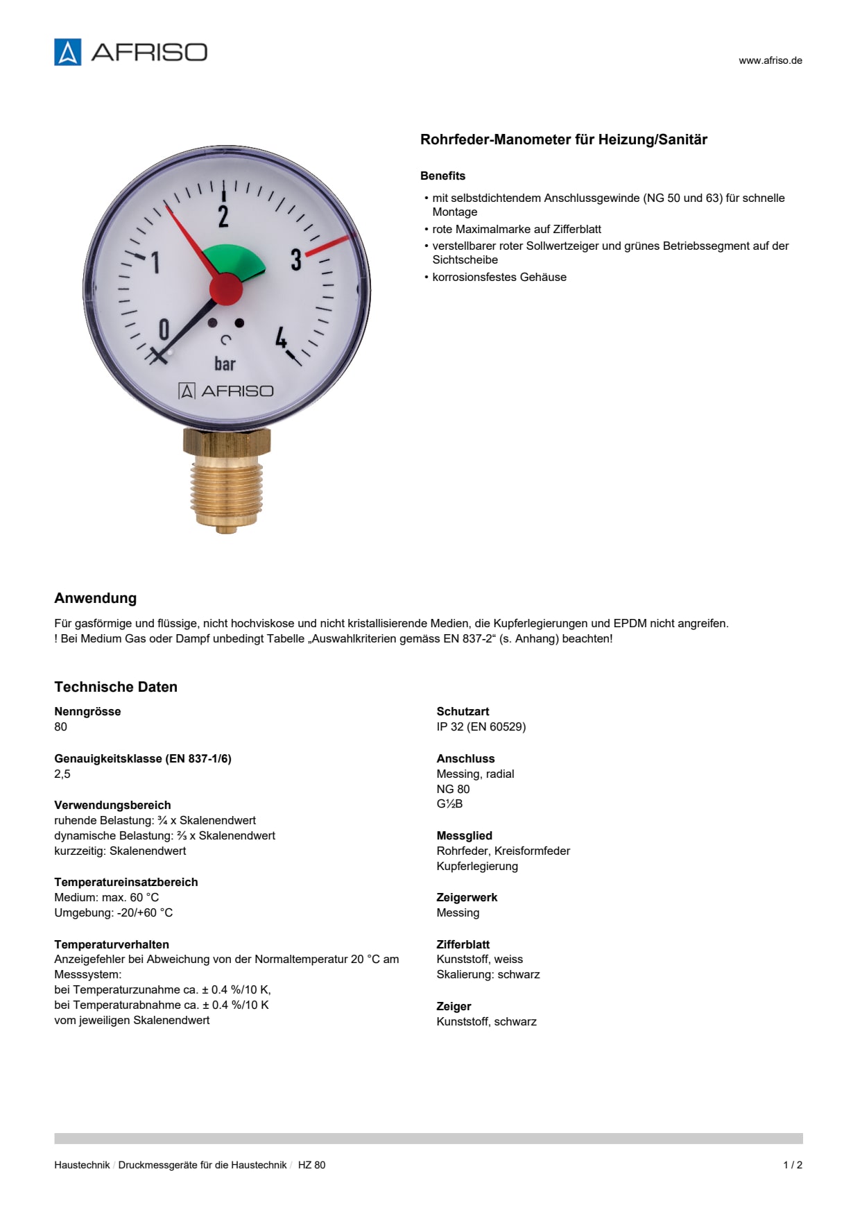 AFRISO_DATENBLATT_ROHRFEDER-MANOMETER-FUER-HEIZUNG-SANITAER_HZ-80_P25316_DEU_CHE.PDF