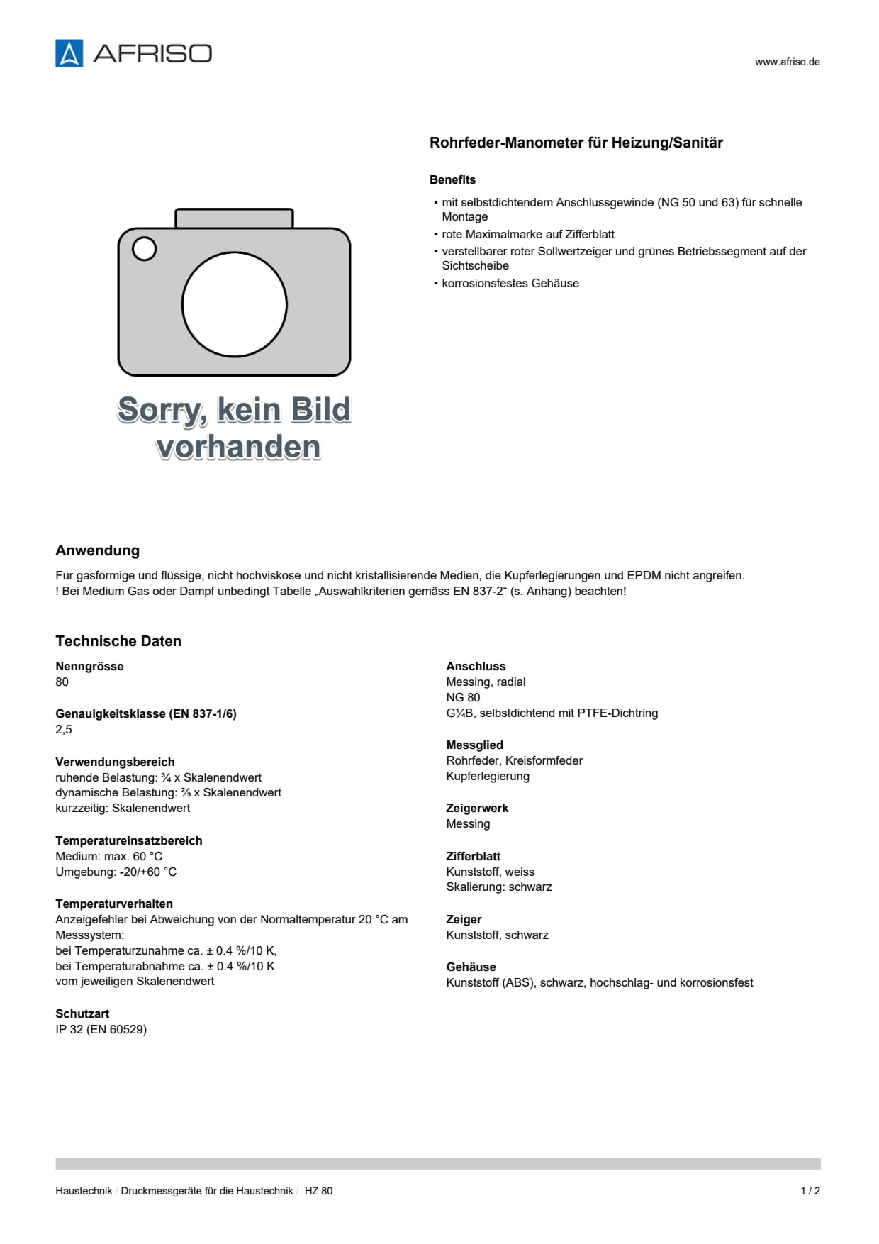 AFRISO_DATENBLATT_ROHRFEDER-MANOMETER-FUER-HEIZUNG-SANITAER_HZ-80_P25314_DEU_CHE.PDF