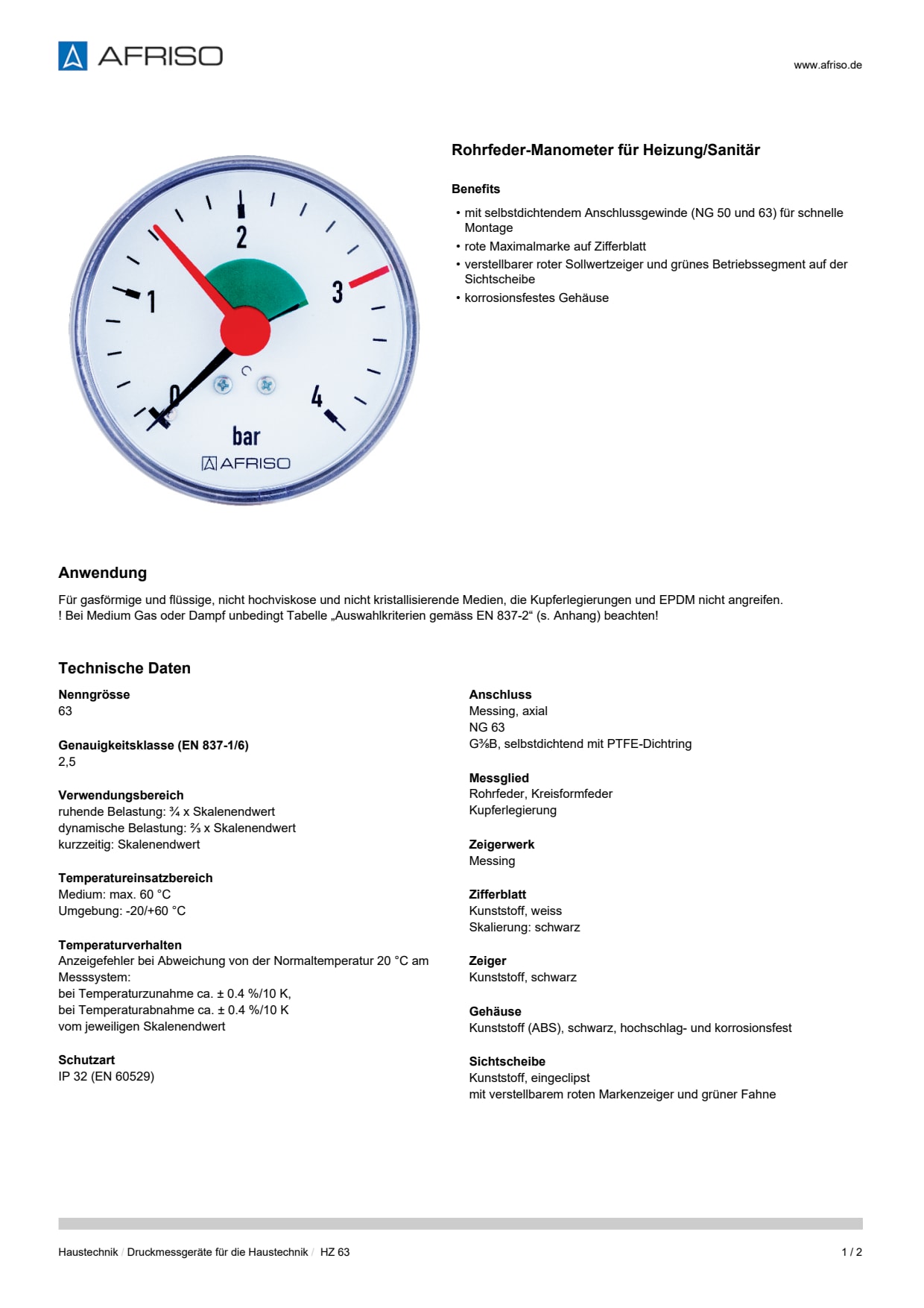 AFRISO_DATENBLATT_ROHRFEDER-MANOMETER-FUER-HEIZUNG-SANITAER_HZ-63_P25300_DEU_CHE.PDF