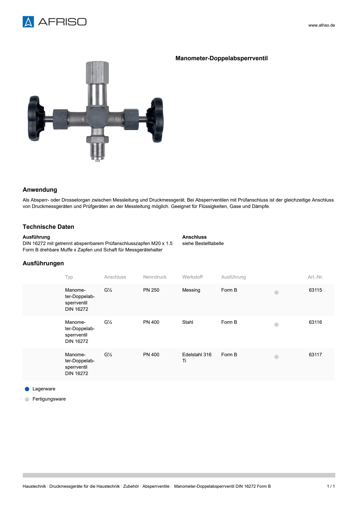 AFRISO_DATENBLATT_MANOMETER-DOPPELABSPERRVENTIL-DIN-16272-FORM-B_P27296_DEU_CHE.PDF