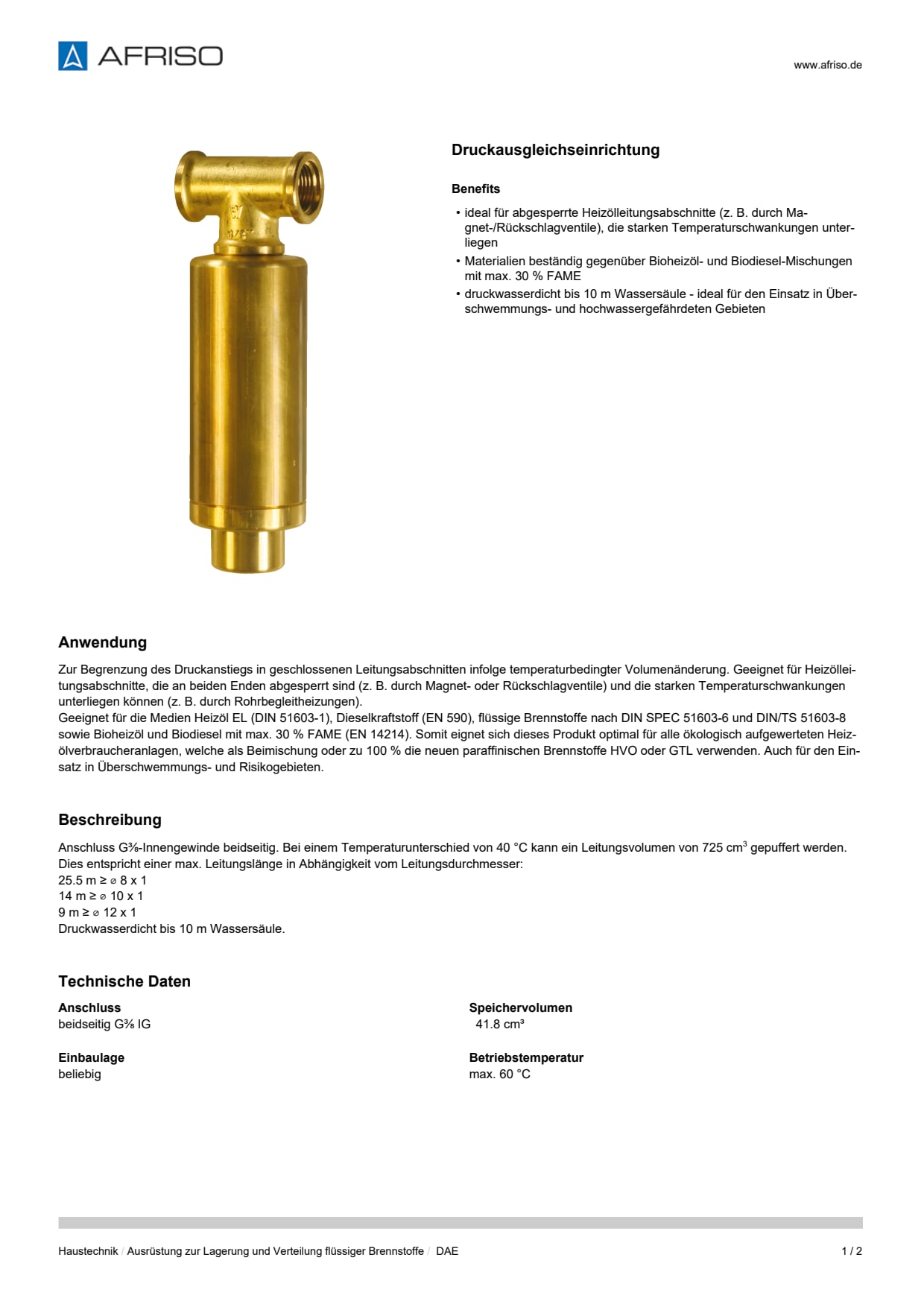 AFRISO_DATENBLATT_DRUCKAUSGLEICHSEINRICHTUNG_DAE_P31372_DEU_CHE.PDF