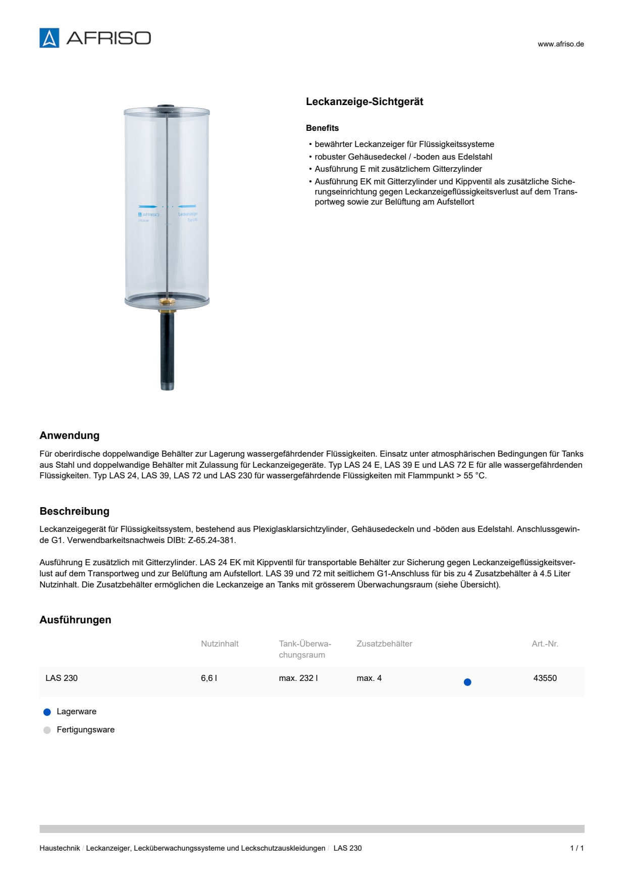 AFRISO_DATENBLATT_LECKANZEIGE-SICHTGERAET_LAS-230_P31248_DEU_CHE.PDF