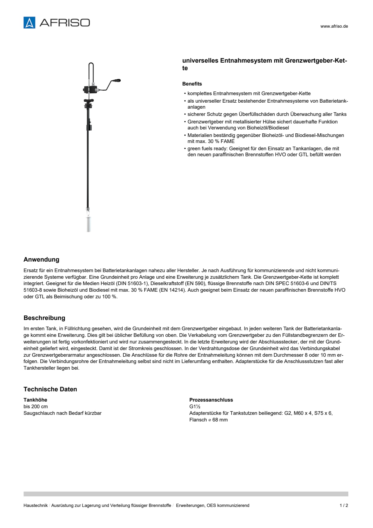 AFRISO_DATENBLATT_UNIVERSELLES-ENTNAHMESYSTEM-MIT-GRENZWERTGEBER-KETTE_ERWEITERUNGEN--OES-KOMMUNIZIEREND_P31989_DEU_CHE.PDF