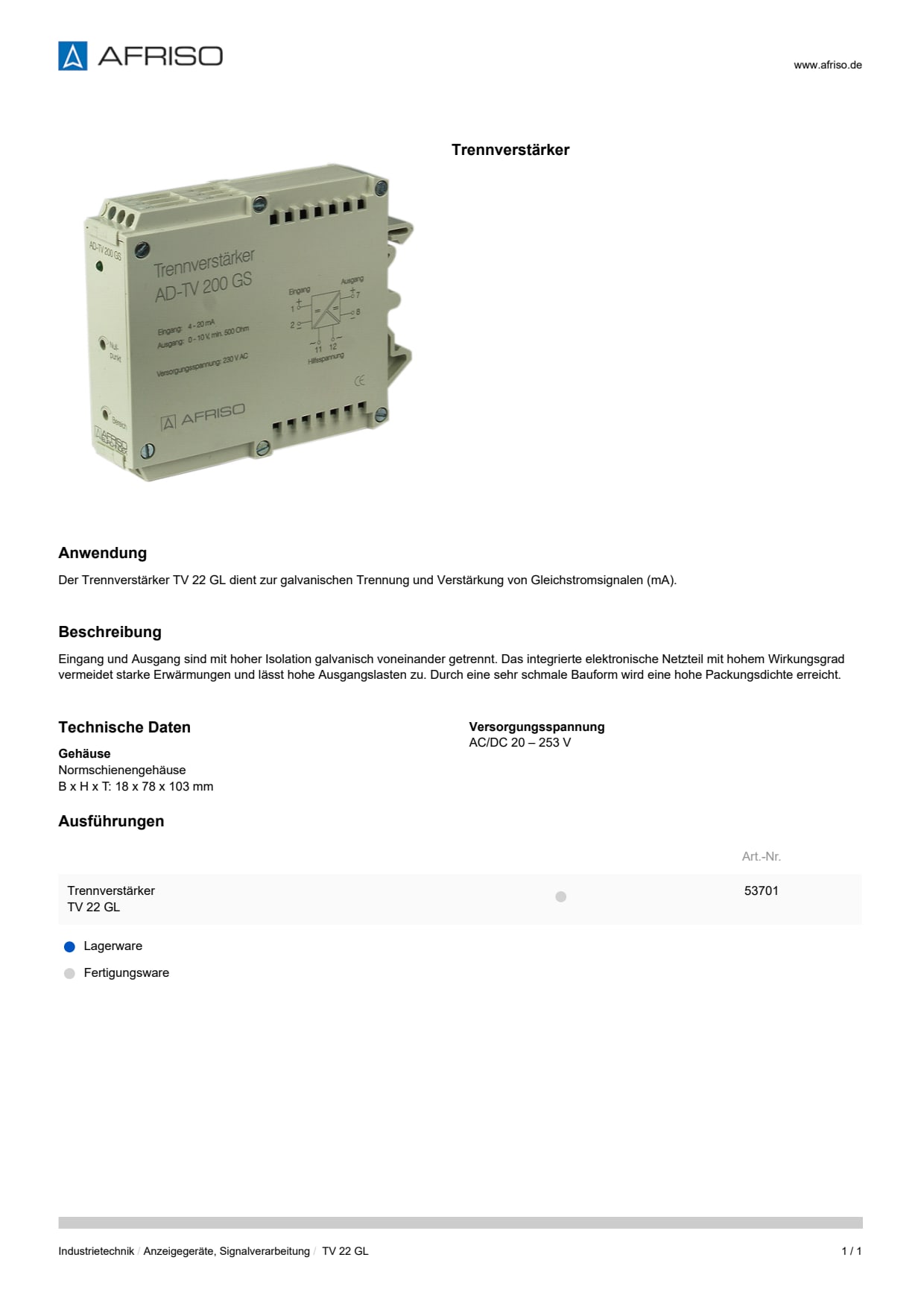 AFRISO_DATENBLATT_TRENNVERSTAERKER_TV-22-GL_P31957_DEU_CHE.PDF