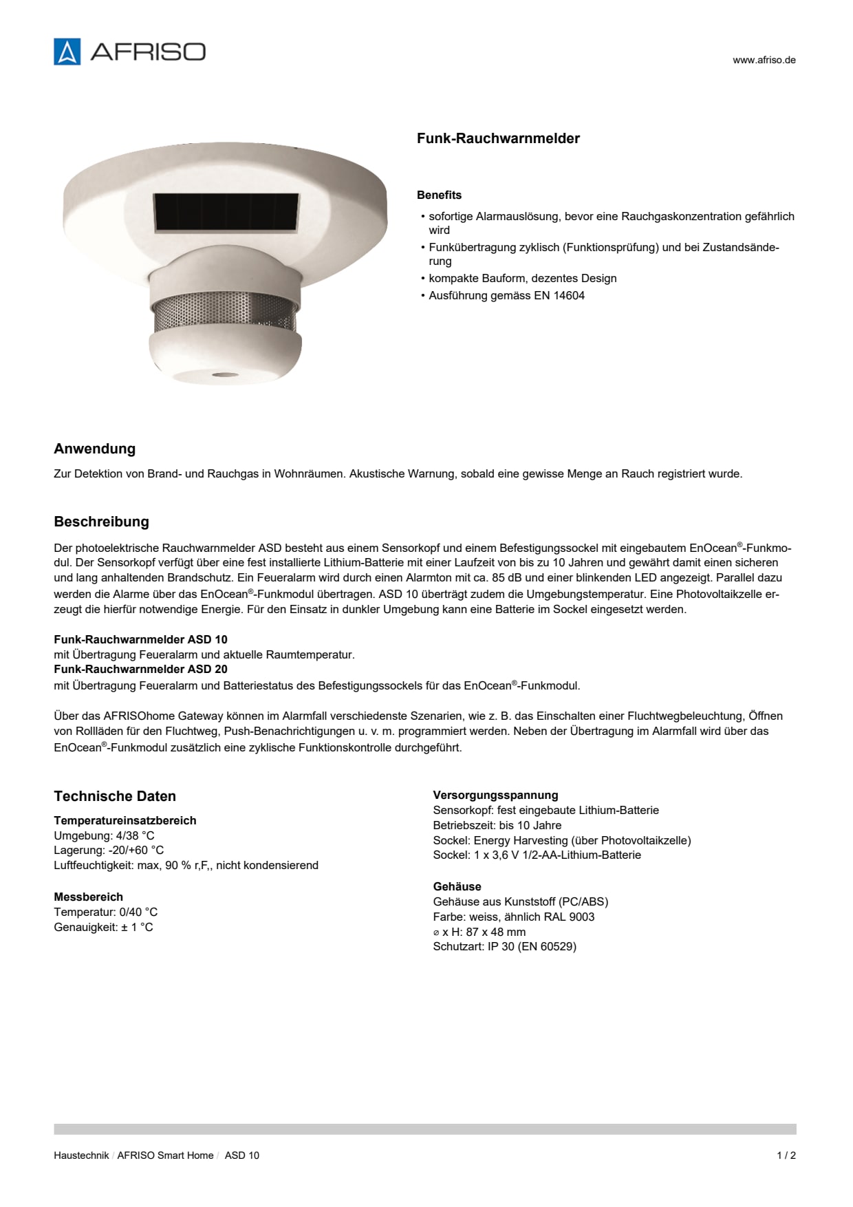AFRISO_DATENBLATT_FUNK-RAUCHWARNMELDER_ASD-10_P39359_DEU_CHE.PDF