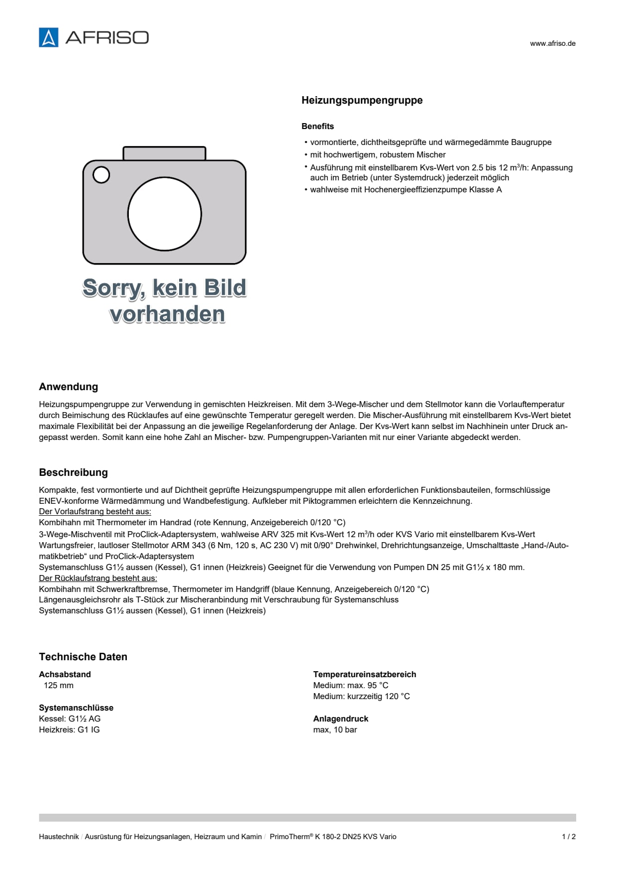 AFRISO_DATENBLATT_HEIZUNGSPUMPENGRUPPE_PRIMOTHERM-K-180-2-DN25-KVS-VARIO_P62057_DEU_CHE.PDF