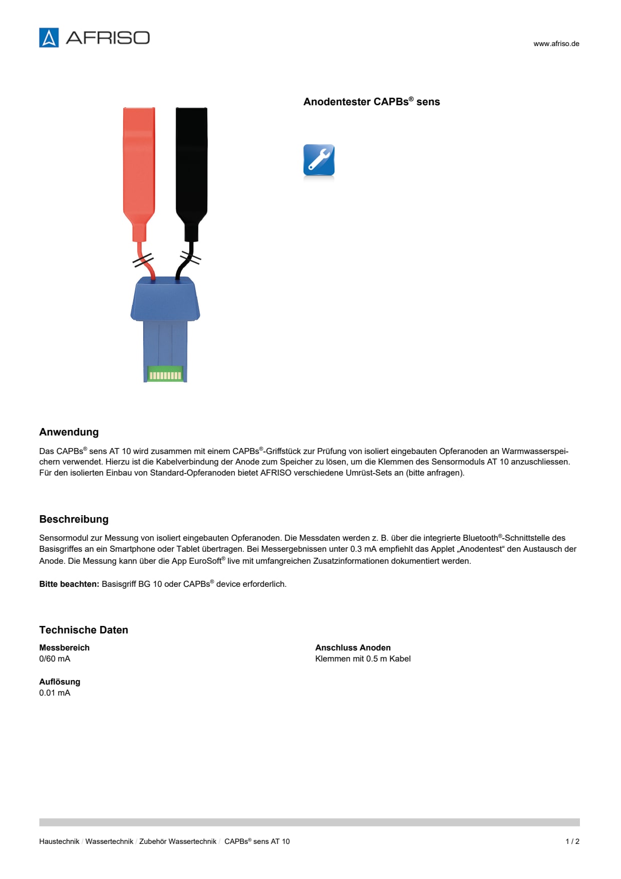AFRISO_DATENBLATT_ANODENTESTER-CAPBS-SENS_CAPBS-SENS-AT-10_P61540_DEU_CHE.PDF