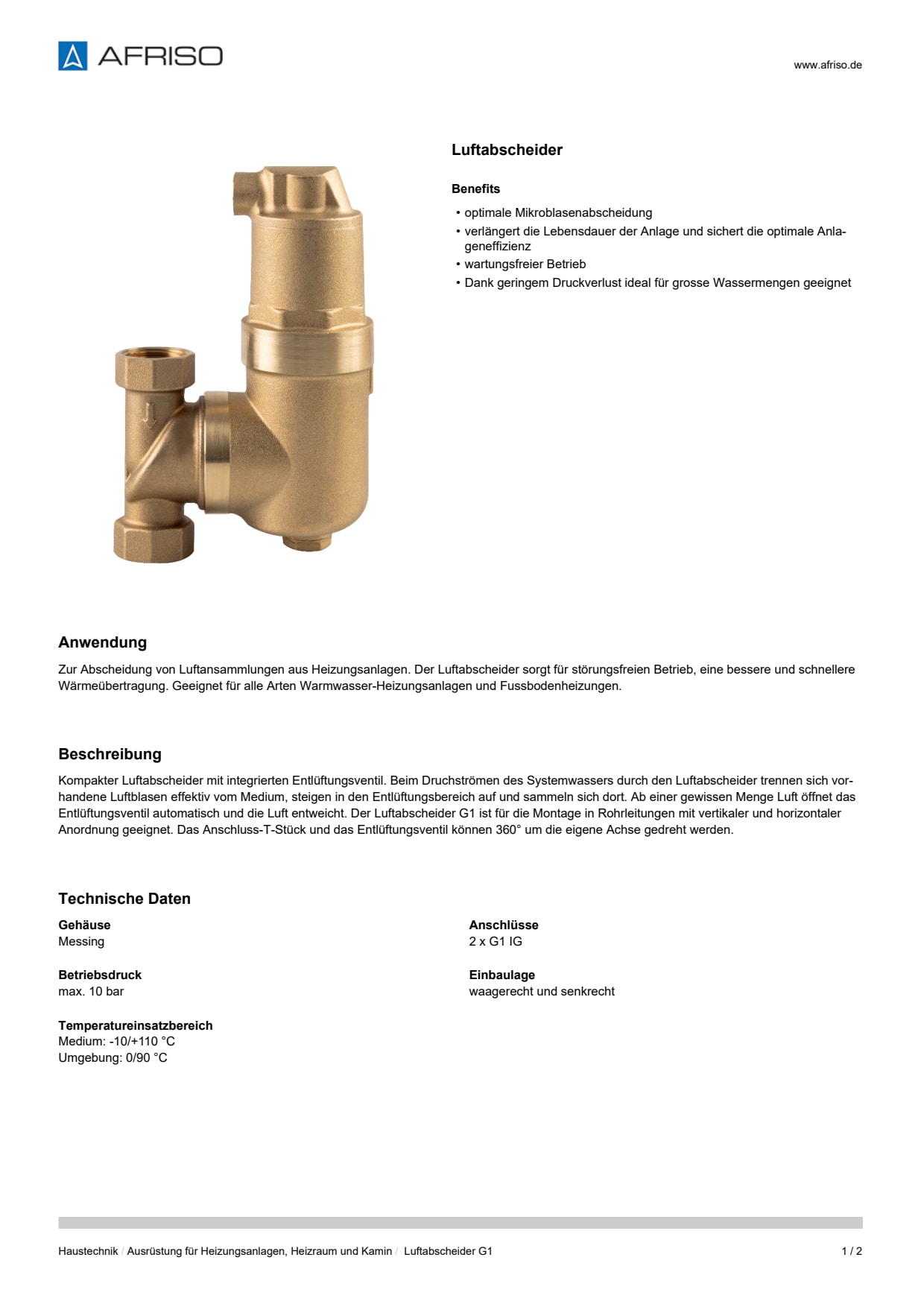 AFRISO_DATENBLATT_LUFTABSCHEIDER-G1_P63642_DEU_CHE.PDF