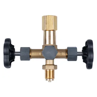 Manometer-Doppelabsperrventil mit Prüfzapfen M20 x 1,5