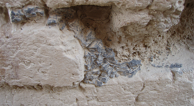 Petroleum (tar) based "Mortar" used in the bricklaying in the original building of the city of Ur, Iraq.