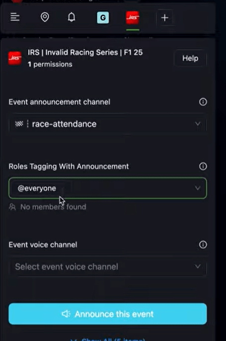Race Day Announcements