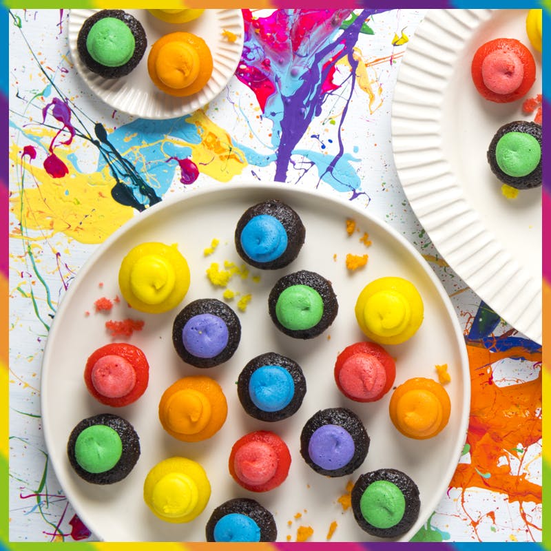 Pride cupcakes on a plate