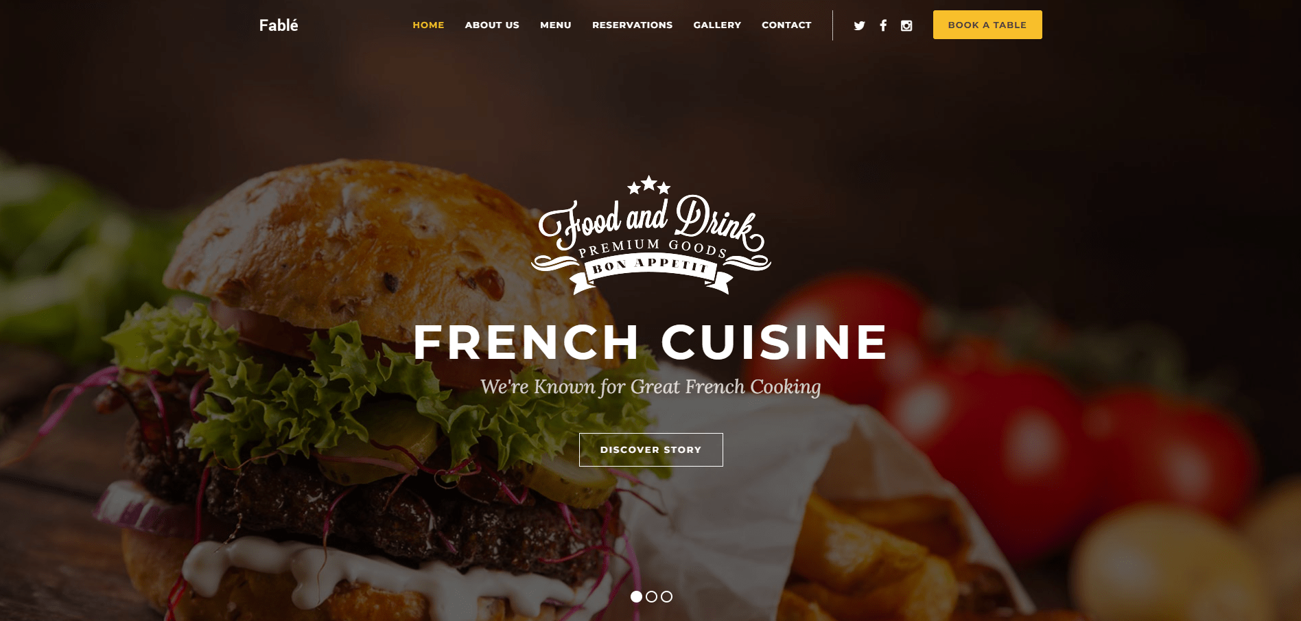 Fable - Bakery Coffee Pub Restaurant Site Template