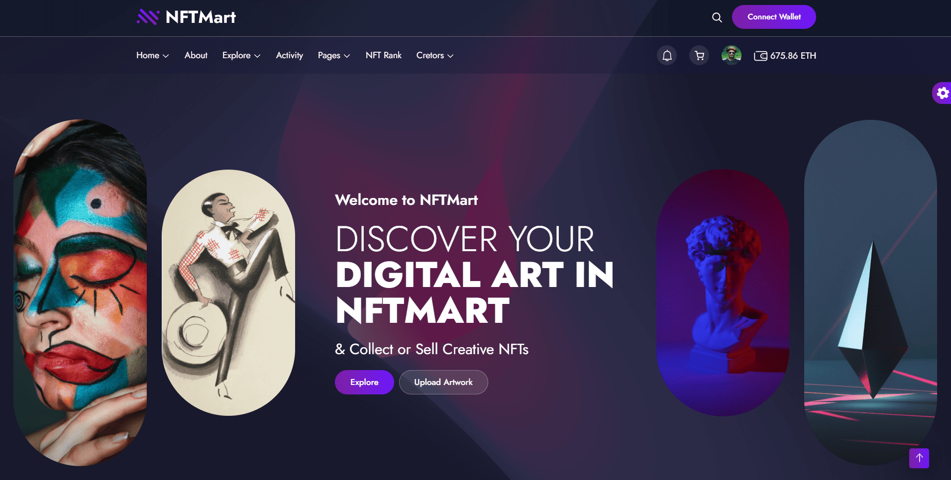 NFTMart- NFT Marketplace HTML Template