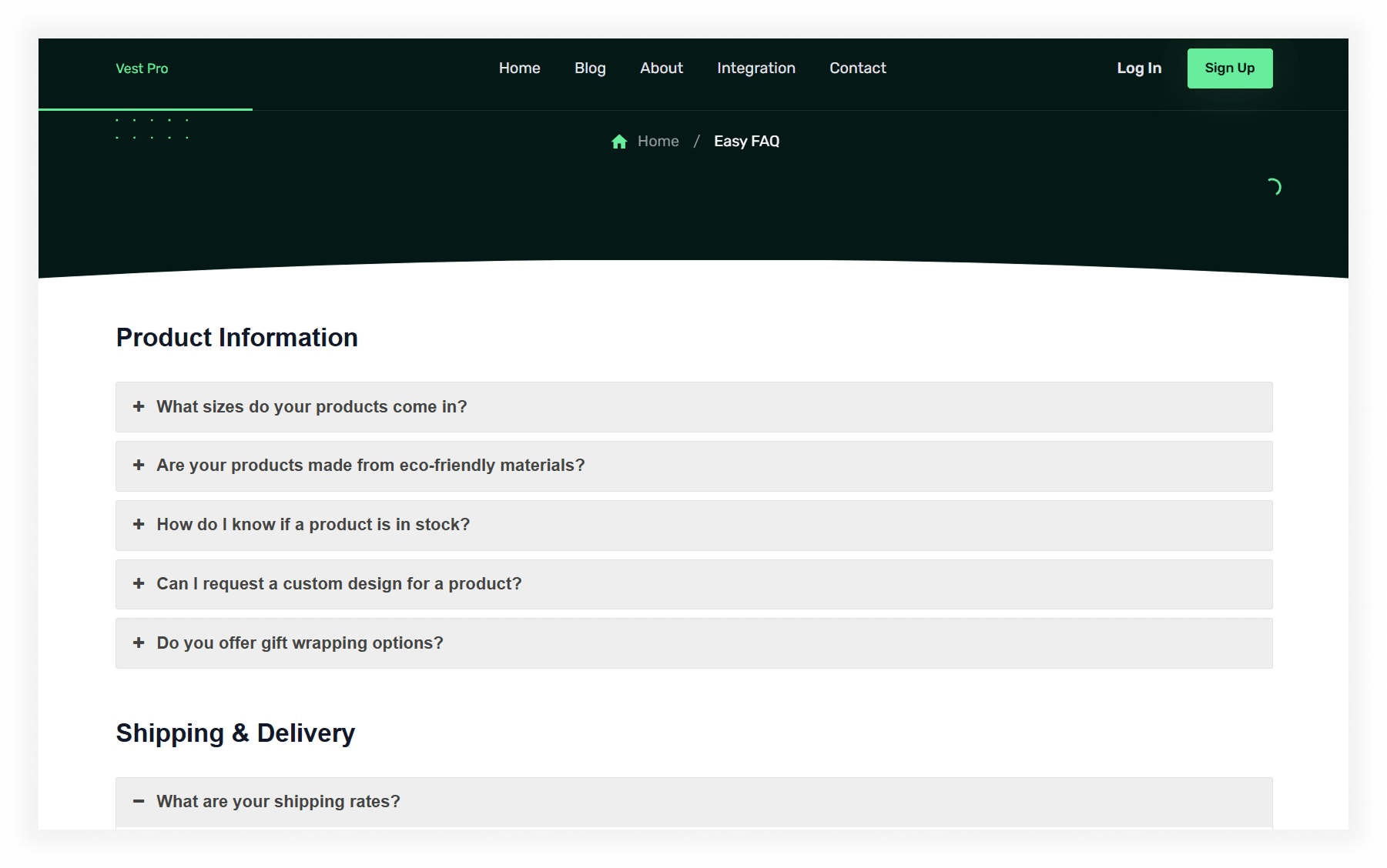 Design of Easy FAQ Page