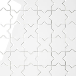 Le Cafe 2" x 2" Cross & Star Matte Porcelain Mosaic Tile in Black