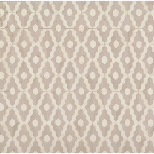 Cape Town Shark Tooth Serge Honed Limestone Mosaic in Ivoor