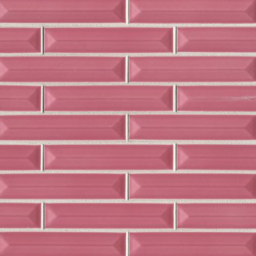 Half Baked 1 1/4" x 6" Porcelain Gloss Bars Mosaic in Cotton Candy Kisses
