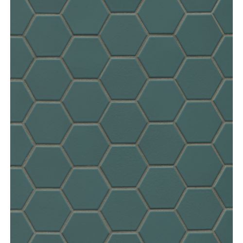 Half Baked 2" Porcelain Matte Honeycomb Mosaic in Teal The Timer Rings