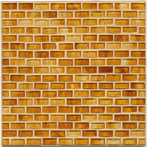 Haute Glass 5/8" x 1-1/4" Brick Mosaic in Burst Of Gold Non-iridescent