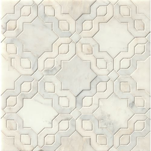 London Calling Don't Get Your Knickers In A Twist Honed Marble Waterjet in Cloudy