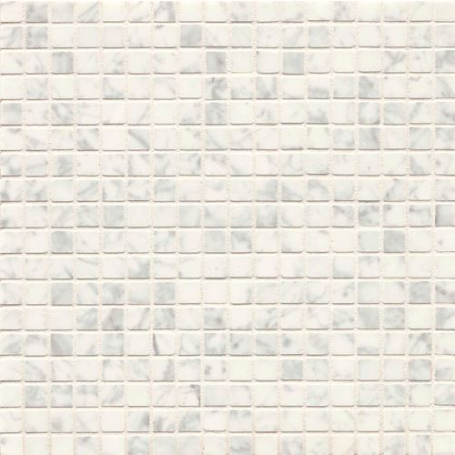 Mod Rocks 5/8" x 5/8" Honed Marble Mosaic in White Carrara
