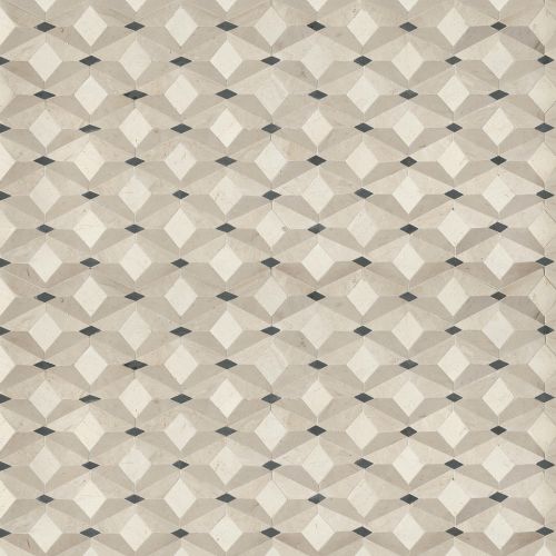 Mon Ami Paris Honed Limestone Mosaic in Louvre-ly Reflections