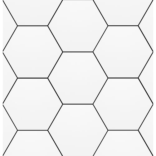 Origami 9" x 10 1/2" Matte Hexagon Base Wall Tile in Bianco