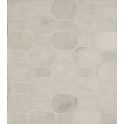 Rock Glamorous 2" x 2 1/2" Elongated Octagon Honed Marble Mosaic in Anamite