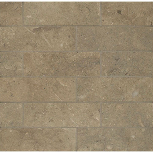 Rock Glamorous 2" x 6" Staggered Joint Honed Limestone Mosaic in Tepenade